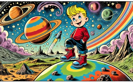 Blond jongetje op planeet